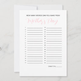 Muttertag Word Maker Game Einladung