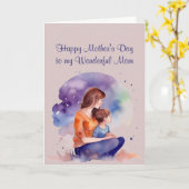 Muttertag Wunderschöne Mutter Wasserfarbe Karte (Gelbe Blume)