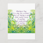 Muttertag wünscht grüngelb postkarte (Vorderseite)