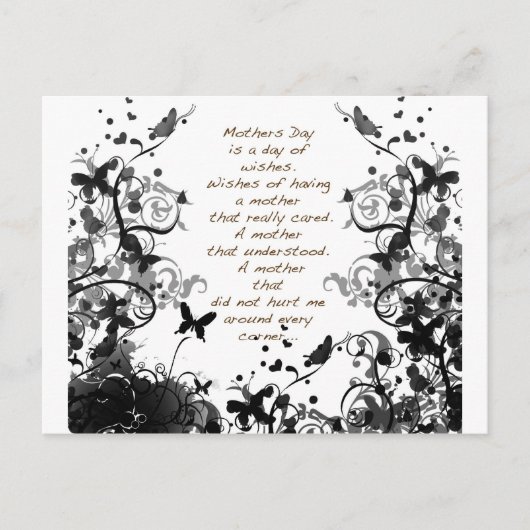 Muttertag wünscht schwarzen Missbrauch Postkarte (Vorderseite)