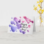 Muttertag - Zeitgenössische Wasserfarbenherzen Karte (Gelbe Blume)