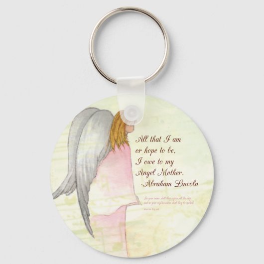 Muttertagengel religiös, rundes Geschenk Schlüsselanhänger (Vorderseite)