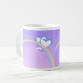Muttertages-Herzen auf Regenbogen Kaffeetasse (Vorderseite Links)