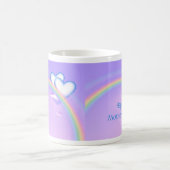 Muttertages-Herzen auf Regenbogen Kaffeetasse (Mittel)