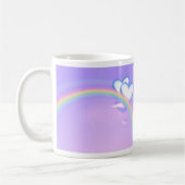 Muttertages-Herzen auf Regenbogen Kaffeetasse (Links)