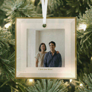 Muttertages-Mama-Foto-Andenken Individuell Elegant Ornament Aus Glas