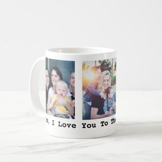 Muttertagesgeschenk 3 Foto personalisiert Kaffeetasse (Vorderseite Links)