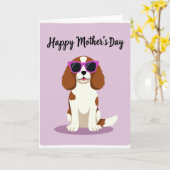 Muttertageskarte mit Hund mit Sonnenbrille Karte (Gelbe Blume)