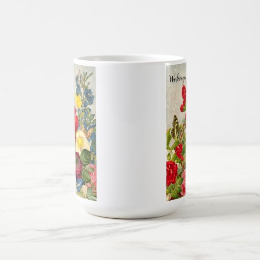 Muttertaggarnelen Rose Schmetterlinge Kaffeetasse (Mittel)