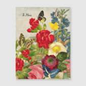 Muttertaggarnelen Rose Schmetterlinge Magnetkarte (Vorderseite)