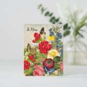 Muttertaggarnelen Rose Schmetterlinge Postkarte (Stehend Vorderseite)