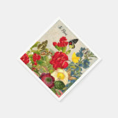 Muttertaggarnelen Rose Schmetterlinge Serviette (Ecke)