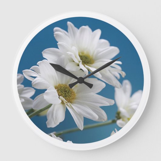 Muttertaggarten der Liebe, Daisies, Blue Sky Große Wanduhr (Vorderseite)