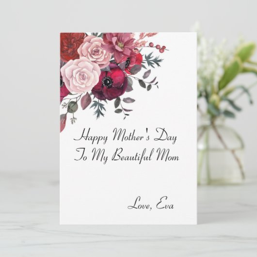 MÜTTERTAGKARTE EINLADUNG (Stehend Vorderseite)