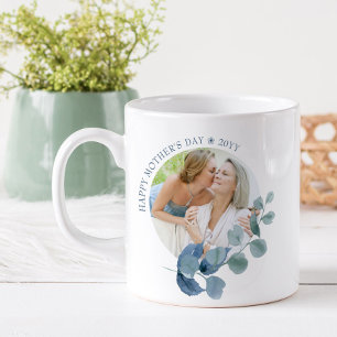 Muttertags-2-Foto-Eukalyptusblatt-Bilderrahmen Kaffeetasse