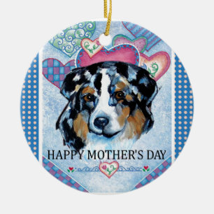 MUTTERTAGS-AUSTRALIAN SHEPHERD KERAMIK ORNAMENT