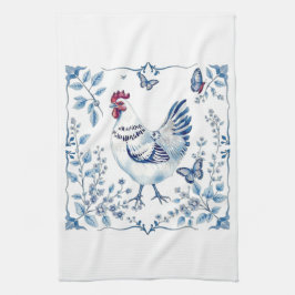 Muttertags-Blau-Porzellan-Farmhouse-Huhn Geschirrtuch