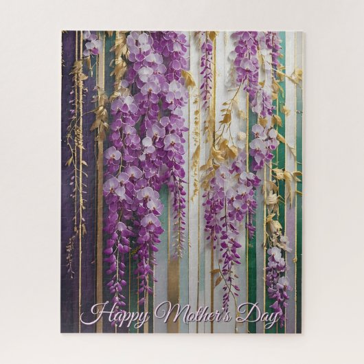Muttertags-Blühender Hintergrund Violette Wisteria Puzzle (Vertikal)