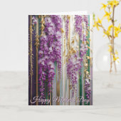 Muttertags-Blühender Wallpaper Violette Glyzinie Karte (Gelbe Blume)