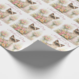 Muttertags-Blumenhändlerin Katze  Geschenkpapier