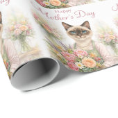 Muttertags-Blumenhändlerin Katze Geschenkpapier (Rolleneckpunkt)