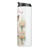 Muttertags-Blumenhändlerin Katze  Thermosbecher (Nach rechts gedreht)