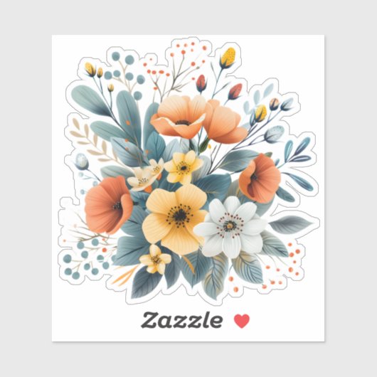 Muttertags-Boho-Blumen Clipart-61983 Aufkleber (Blatt)