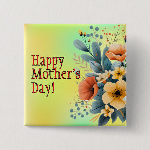 Muttertags-Boho-Blumen Clipart-61983 Schlüsselanhä Button