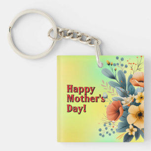 Muttertags-Boho-Blumen Clipart-61983 Schlüsselanhä Schlüsselanhänger