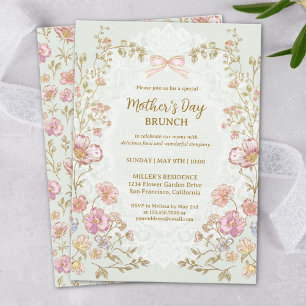 Muttertags-Brunch Elegant Hübsch Vintage Floral Einladung