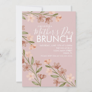 Muttertags-Brunch Floral Blush Pink Einladung