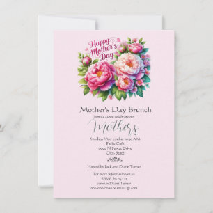 Muttertags-Brunch Rosa Florales Feiertag Einladung