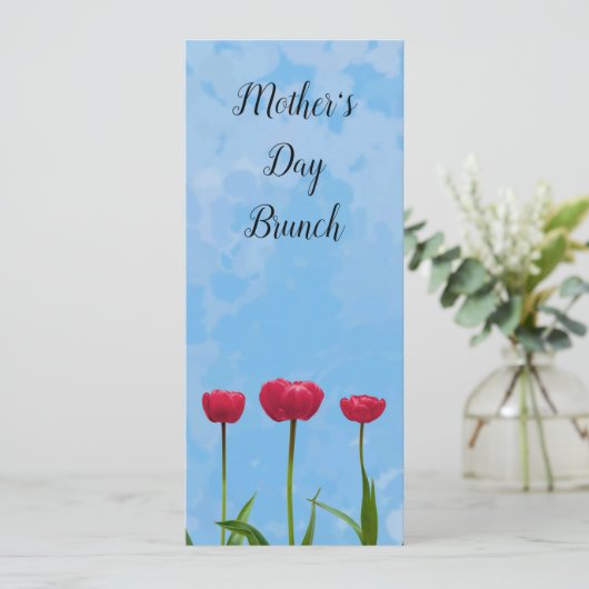 Muttertags Brunch Tulips Einladung (Stehend Vorderseite)
