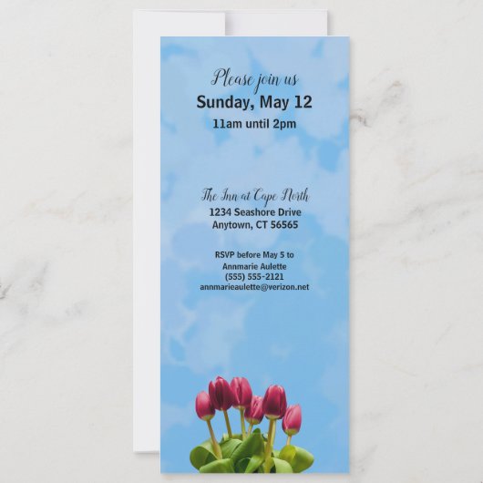 Muttertags Brunch Tulips Einladung (Rückseite)