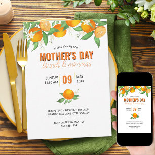Muttertags-Brunch-Zitrus-Orangen-Einladung Einladung