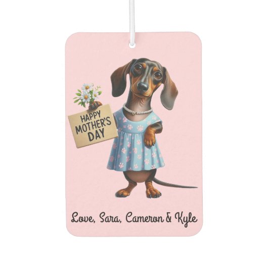 Muttertags-Dachshund Autolufterfrischer (Vorderseite)