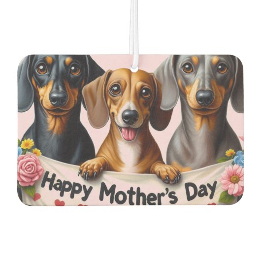 Muttertags-Dachshund Autolufterfrischer (Vorderseite)