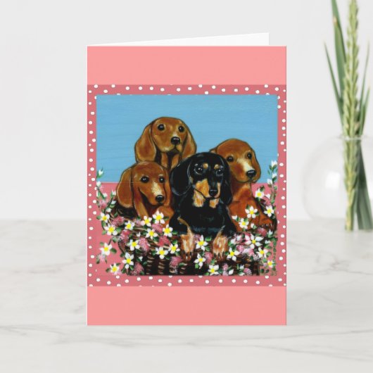Muttertags-Dachshunde Karte (Vorderseite)