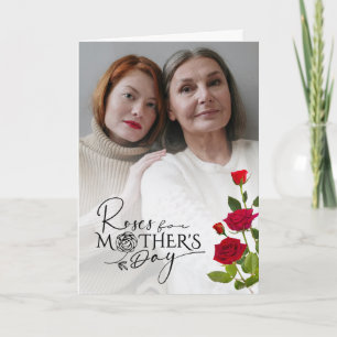 Muttertags-Design mit eigenen Fotos und roten Rose Karte