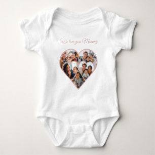 Muttertags-Foto-Collage Herz Familienbild Baby Strampler