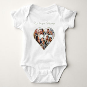 Muttertags-Foto-Collage Herz Familienbild Baby Strampler