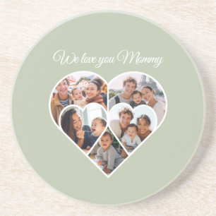 Muttertags-Foto-Collage Herz Familienbild Getränkeuntersetzer