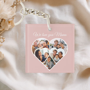 Muttertags-Foto-Collage Herz Familienbild  Schlüsselanhänger