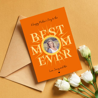 Muttertags Foto Mama am besten je Typografie-Karte