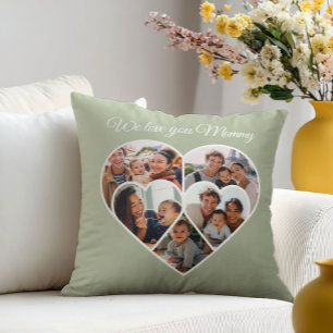 Muttertags-Fotocollage Herz Familienbild  Kissen