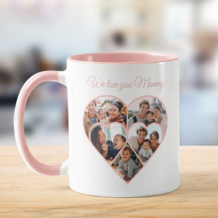 Muttertags-Fotocollage Herz Familienbild Tasse