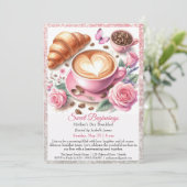 Muttertags Frühstück - Frühstück mit Mama Einladung (Stehend Vorderseite)