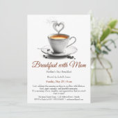 Muttertags Frühstück - Frühstück mit Mama Einladung (Stehend Vorderseite)