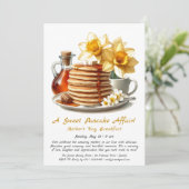 Muttertags Frühstück - Pfannkuchen & Affodils Einladung (Stehend Vorderseite)