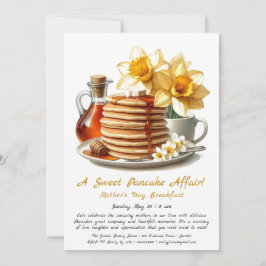 Muttertags Frühstück - Pfannkuchen & Affodils Einladung